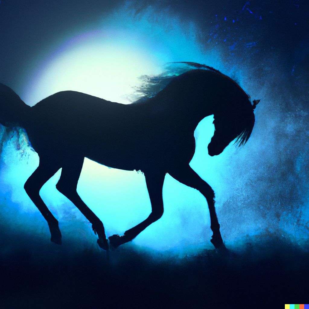a horse, digital art, 3D style